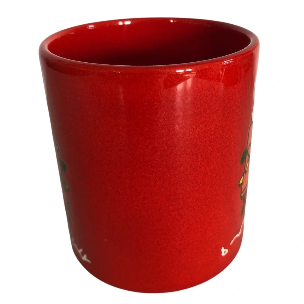 VINTAGE 90s Y2K Waechtersbach Peanuts Snoopy Dog House Christmas Lights Mug Xmas